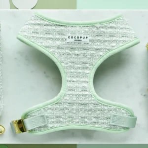 COCOPUP Matcha Textured Tweed Adjustable Neck Dog Harness - Small