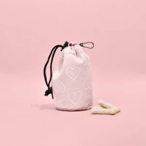 COCOPUP Drawstring Dog Treat Pouch Baby Pink Hearts